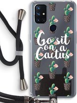 Case Company® - OnePlus Nord N10 5G hoesje met Koord - Cactus quote - Telefoonhoesje met Zwart Koord - Bescherming aan alle Kanten en Over de Schermrand