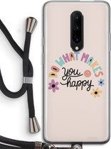 Case Company® - OnePlus 7 Pro hoesje met Koord - Happy days - Telefoonhoesje met Zwart Koord - Bescherming aan alle Kanten en Over de Schermrand