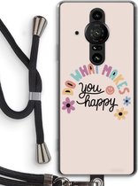 Case Company® - Sony Xperia Pro-I hoesje met Koord - Happy days - Telefoonhoesje met Zwart Koord - Bescherming aan alle Kanten en Over de Schermrand