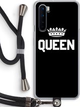 Case Company® - OnePlus Nord hoesje met Koord - Queen zwart - Telefoonhoesje met Zwart Koord - Bescherming aan alle Kanten en Over de Schermrand
