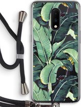Case Company® - OnePlus 7 hoesje met Koord - Bananenbladeren - Telefoonhoesje met Zwart Koord - Bescherming aan alle Kanten en Over de Schermrand