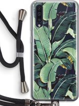 Case Company® - Samsung Galaxy A50 hoesje met Koord - Bananenbladeren - Telefoonhoesje met Zwart Koord - Bescherming aan alle Kanten en Over de Schermrand