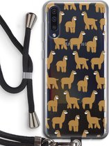 Case Company® - Samsung Galaxy A50 hoesje met Koord - Alpacas - Telefoonhoesje met Zwart Koord - Bescherming aan alle Kanten en Over de Schermrand