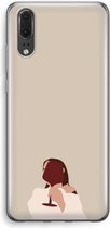 Case Company® - Huawei P20 hoesje - I drink wine - Soft Cover Telefoonhoesje - Bescherming aan alle Kanten en Schermrand