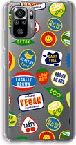 Case Company® - Xiaomi Redmi Note 10S hoesje - Fruitsticker - Soft Cover Telefoonhoesje - Bescherming aan alle Kanten en Schermrand