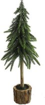kunstkerstboom Dusty M 37 x 16 cm zijde groen/bruin