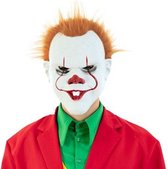 verkleedmasker duivelse clown one-size ABS wit/oranje
