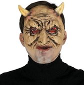 halfmasker Satan 20 x 25 cm latex geel