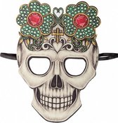 verkleedmasker skelet polyester grijs one-size