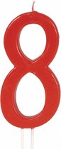 verjaardagskaars 8 jaar 12 cm wax rood