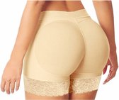 Butt lifter - slipje met vulling - Shapewear voor billen - Corrigerend Ondergoed Dames - Tummy control - Buttlifter- volle billen - Beige  / Maat M- Topkwaliteit