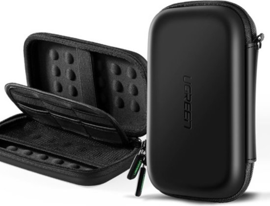 UGREEN Hard Cover Carry Case Geschikt Voor Extreme Portable SSD Externe Harde Schijf - Opberghoes Sleeve Beschermhoes Tas Hoes (L) Zwart 50274 19.5X11.5x6.5 cm
