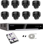 Set avec 8 caméras noires Hikvision DS-2CD2146G2-I 2,8 mm Hikvision et disque dur Western Digital