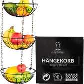 Chefarone Hangende Fruitmand - Fruitschaal - Keukenhanger - Fruithangmand - 130 CM - Zwart