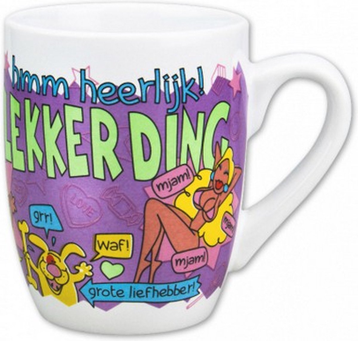 mok cartoon-stijl lekker ding keramiek 325ml wit