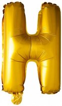 folieballon letter H 102 cm goud