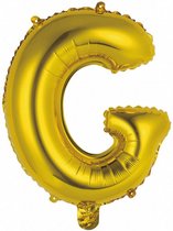 folieballon Letter G 34 cm goud