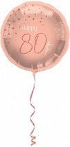 folieballon Elegant Lush Happy 80th 45 cm roze