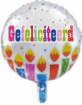 folieballon Gefeliciteerd 45 cm zilver