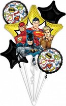 folieballonnen Justice League junior zwart/geel 5-delig