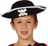 piratenhoed junior vilt zwart/wit one-size