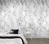 WallHaus - Marmer Behang Marble - Wit - 159cm x 280cm