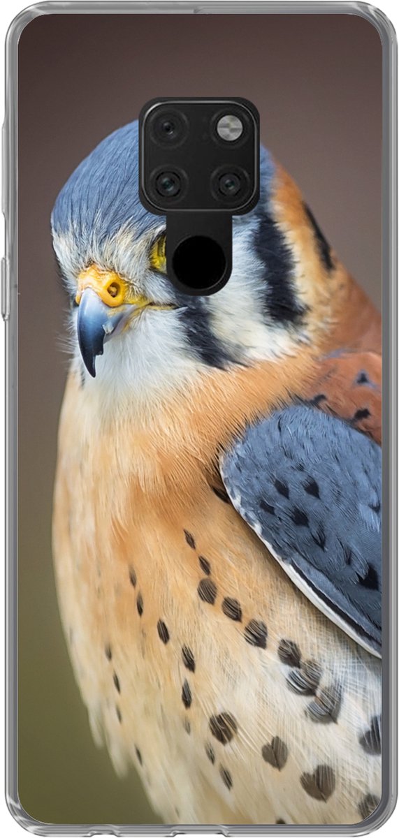 Telefoonhoesje Geschikt voor Huawei P40 Lite hoesje - Vogel - Macro - Blauw - Siliconen Telefoonhoesje Telefoonhoesje