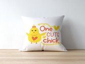 Paas Kussen Easter One cute chick | Paas cadeau | Pasen | Paasdecoratie | Pasen Decoratie | Grappige Cadeaus | Geschenk | Sierkussen