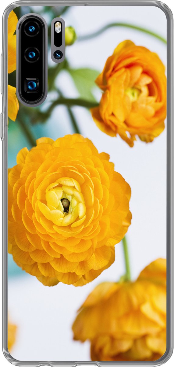 Telefoonhoesje Geschikt voor Huawei P30 Pro hoesje - Bloemen - Buiten - Oranje - Siliconen Telefoonhoesje Telefoonhoesje