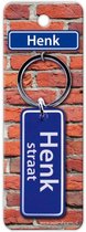 sleutelhanger straatnaam Henk 9 cm staal blauw