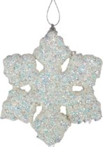 kerstboomhanger sneeuwvlok glitter 20 cm wit