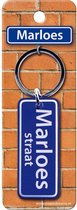 sleutelhanger straatnaam Marloes 9 cm staal blauw