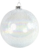 kerstbal Yana 12 cm glas wit
