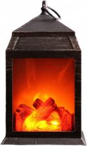 lantaarn vuur led 27 cm bruin/rood