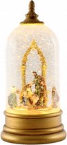 lantaarn Kerst led 12 x 26 cm staal/glas goud