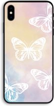 Case Company® - iPhone XS Max hoesje - White butterfly - Biologisch Afbreekbaar Telefoonhoesje - Bescherming alle Kanten en Schermrand