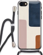 Case Company® - iPhone 8 hoesje met Koord - Geo #5 - Telefoonhoesje met Zwart Koord - Extra Bescherming aan alle Kanten en Over de Schermrand