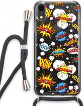 Case Company® - iPhone XR hoesje met Koord - Pow Smack - Telefoonhoesje met Zwart Koord - Extra Bescherming aan alle Kanten en Over de Schermrand