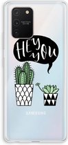 Case Company® - Samsung Galaxy S10 Lite hoesje - Hey you cactus - Soft Cover Telefoonhoesje - Bescherming aan alle Kanten en Schermrand