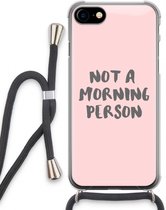 Case Company® - iPhone SE 2020 hoesje met Koord - Morning person - Telefoonhoesje met Zwart Koord - Extra Bescherming aan alle Kanten en Over de Schermrand