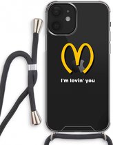 Case Company® - iPhone 12 mini hoesje met Koord - I'm lovin' you - Telefoonhoesje met Zwart Koord - Extra Bescherming aan alle Kanten en Over de Schermrand