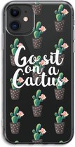 Case Company® - iPhone 11 hoesje - Cactus quote - Soft Cover Telefoonhoesje - Bescherming aan alle Kanten en Schermrand