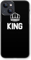 Case Company® - iPhone 13 mini hoesje - King zwart - Soft Cover Telefoonhoesje - Bescherming aan alle Kanten en Schermrand