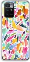 Case Company® - Xiaomi Redmi 10 hoesje - Watercolor Brushstrokes - Soft Cover Telefoonhoesje - Bescherming aan alle Kanten en Schermrand