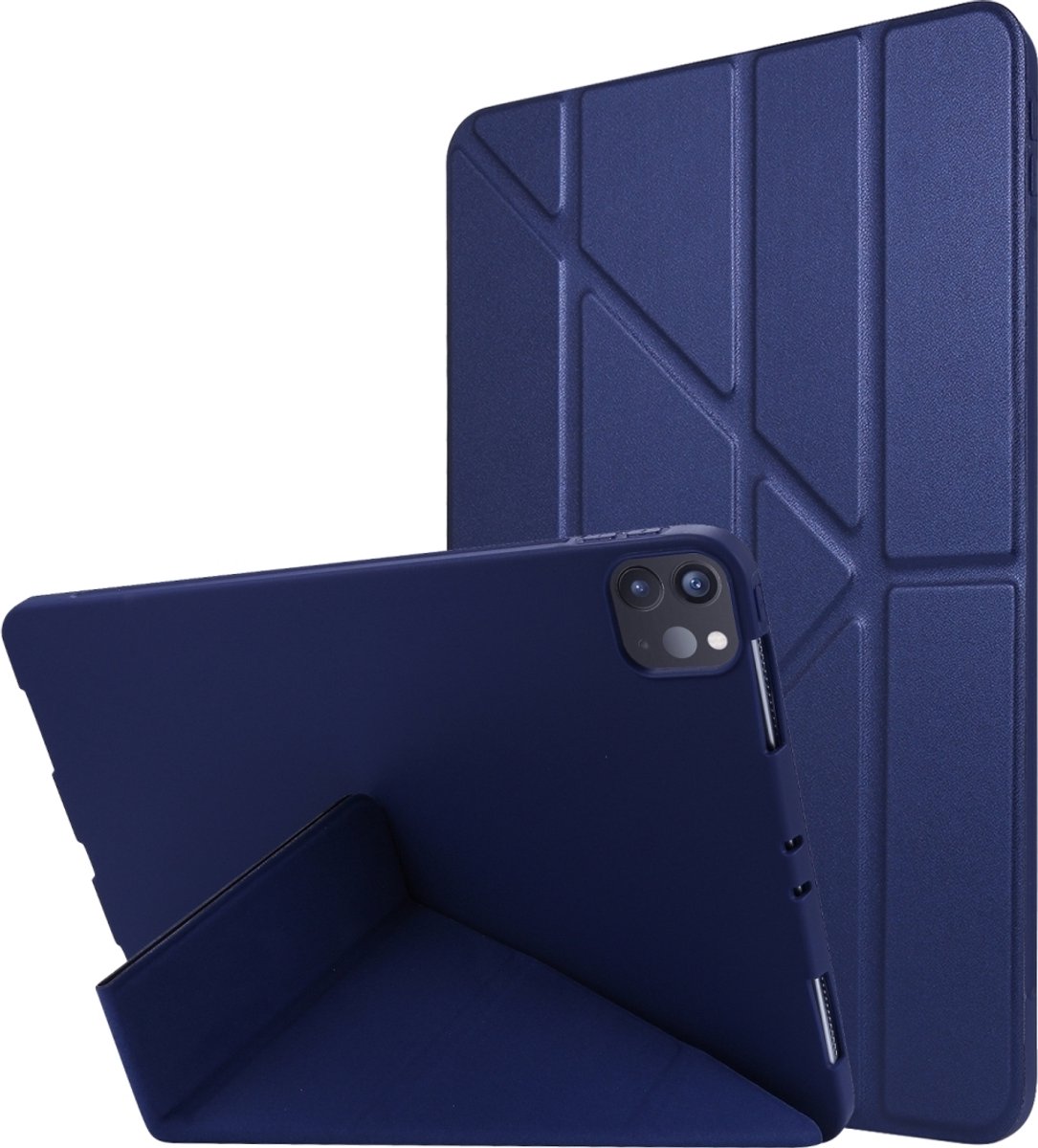 Mobigear Tablethoes geschikt voor Apple iPad Pro 11 Inch (2020) Hoes | Mobigear Origami Bookcase - Blauw