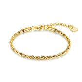 Twice As Nice Armband in goudkleurig edelstaal, getorste armband, 3 mm  15 cm+3 cm
