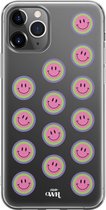 xoxo Wildhearts case voor iPhone 11 Pro - Smiley Double Pink - xoxo Wildhearts Transparant Case