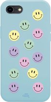 xoxo Wildhearts case voor iPhone 7/8 SE - Smiley Colors Blue - iPhone Color Case