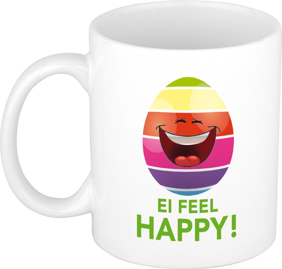Pasen mok / beker - Ei feel happy - 300 ml keramiek
