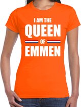 Koningsdag t-shirt I am the Queen of Emmen - dames - Kingsday Emmen outfit / kleding / shirt M